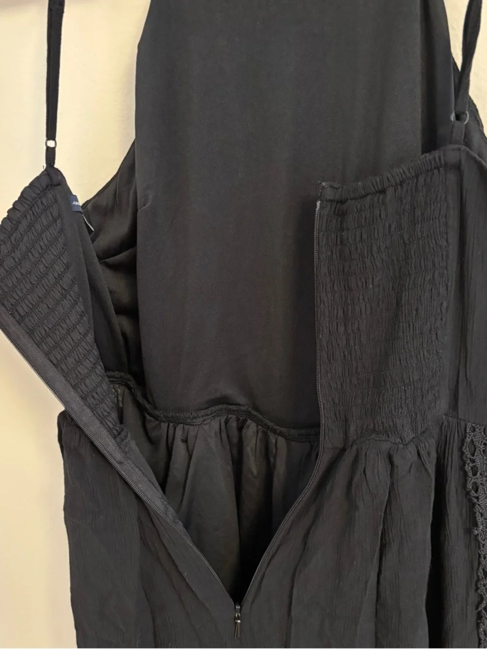 American Eagle Outfitters Black Lace-Front Jumpsuit - Picture 7 of 7